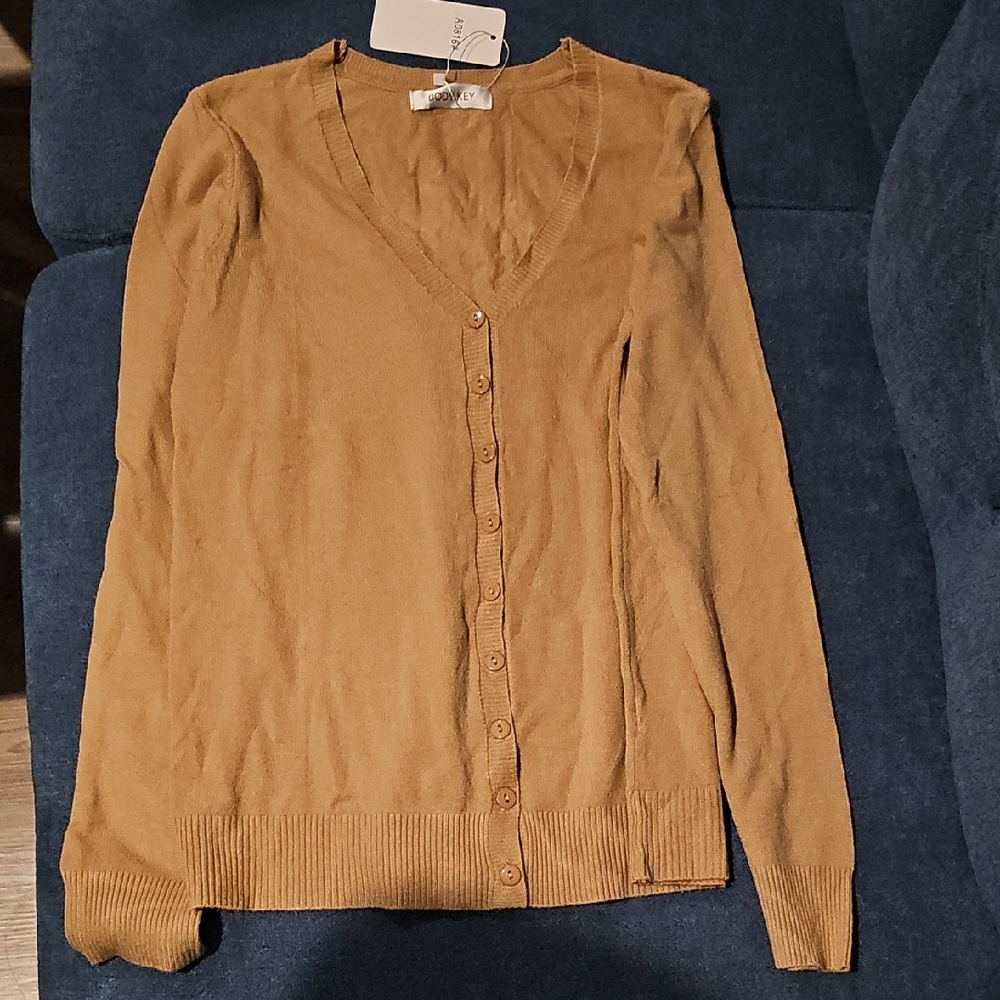 Ladies Tan Sweater Very Pretty Size L/XL